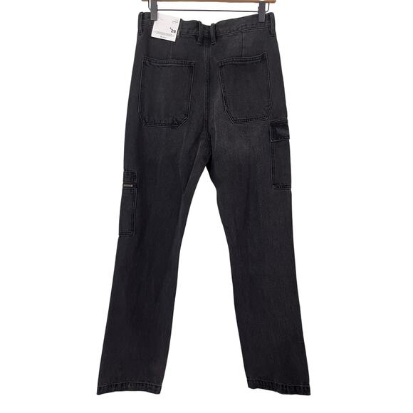 Kancan Womens Black 90s Straight Jeans Pockets Cargo Grunge Size 5 / 26 - Picture 4 of 6